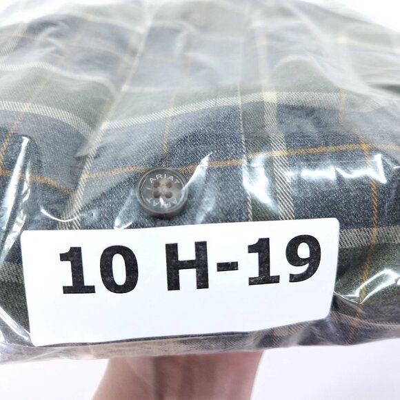 Ariat Pro Shirt Green Plaid Size Medium Button Down Long Sleeve Flannel - Picture 13 of 13